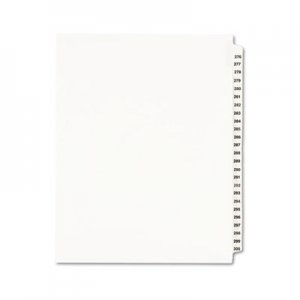 Avery Preprinted Legal Exhibit Side Tab Index Dividers, Avery Style, 25-Tab, 276 to 300, 11 x 8.5, White