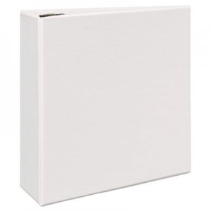 Avery Durable View Binder with DuraHinge and EZD Rings, 3 Rings, 4" Capacity, 11 x 8.5, White, (9801) AVE09801