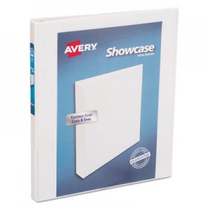 Avery Showcase Economy View Binder with Round Rings, 3 Rings, 0.5" Capacity, 11 x 8.5, White AVE19551 19551