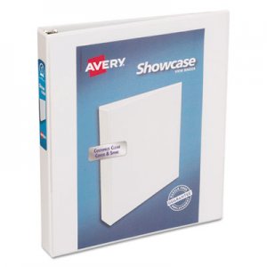 Avery Showcase Economy View Binder with Round Rings, 3 Rings, 1" Capacity, 11 x 8.5, White AVE19601 19601