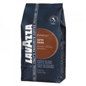 Lavazza Super Crema Whole Bean Espresso Coffee, 2.2lb Bag, Vacuum-Packed LAV4202 4202