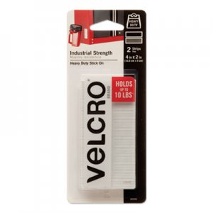 VELCRO Brand Industrial-Strength Heavy-Duty Fasteners, 2" x 4", White, 2/Pack VEK90200 90200