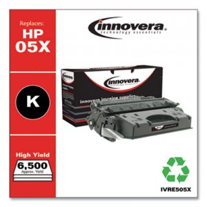 Innovera Remanufactured Black High-Yield Toner, Replacement for HP 05X (CE505X), 6,500 Page-Yield IVRE505X