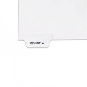 Avery Avery-Style Preprinted Legal Bottom Tab Divider, Exhibit A, Letter, White, 25/PK AVE11940 11940