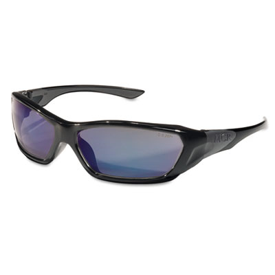 Crews ForceFlex Safety Glasses, Black Frame, Blue Lens FF128B CRWFF128B