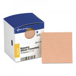 First Aid Only SmartCompliance Moleskin/Blister Protection, 2" Squares, 10/Box FAOFAE6013 FAE-6013