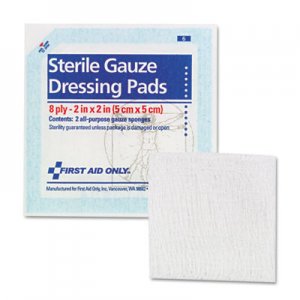 First Aid Only Gauze Pads, 2" x 2", 5/Pack FAOFAE5000 FAE-5000