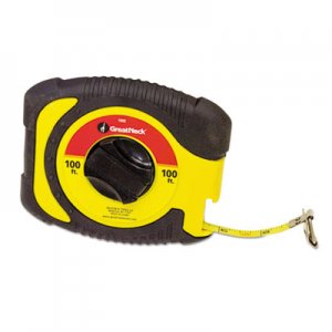 Great Neck English Rule Measuring Tape, 3/8" x 100ft, Steel, Yellow GNS100E 100E