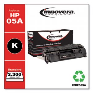 Innovera Remanufactured Black Toner, Replacement for HP 05A (CE505A), 2,300 Page-Yield IVRE505A