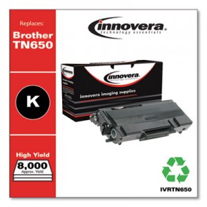 Innovera Remanufactured Black High-Yield Toner, Replacement for Brother TN650, 8,000 Page-Yield IVRTN650