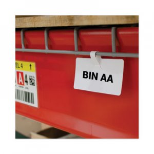 C-Line Wire Rack Shelf Tag, Side Load, 3.5 x 1.5, White, 10/Pack CLI87411 87411