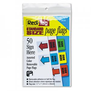 Redi-Tag Removable Page Flags, Green/Yellow/Red/Blue/Orange, 10/Color, 50/Pack RTG76830 76830