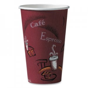 Dart Bistro Design Hot Drink Cups, Paper, 16oz, Maroon, 50/Pack SCC316SIPK 316SI-0041