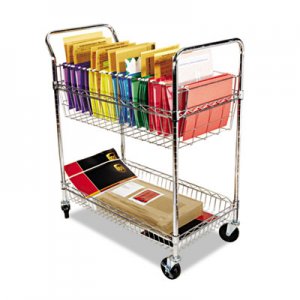 Alera Carry-all Cart/Mail Cart, Two-Shelf, 34.88w x 18d x 39.5h, Silver ALEMC3518SR