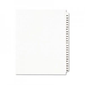 Avery Preprinted Legal Exhibit Side Tab Index Dividers, Avery Style, 25-Tab, 301 to 325, 11 x 8.5, White