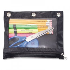 Advantus Binder Pencil Pouch, 10 x 7 3/8, Black/Clear AVT67024 67024