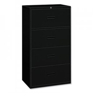 HON 400 Series Four-Drawer Lateral File, 36w x 19-1/4d x 53-1/4h, Black BSX484LP H484.L