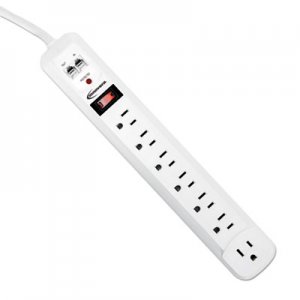 Innovera Surge Protector, 7 Outlets, 4 ft Cord, 1080 Joules, White IVR71654