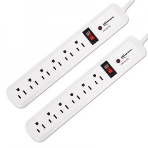 Innovera Surge Protector, 6 Outlets, 4 ft Cord, 540 Joules, White, 2/PK IVR71653