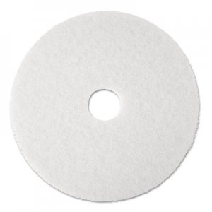 3M Super Polish Floor Pad 4100, 20" Diameter, White, 5/Carton MMM08484 4100