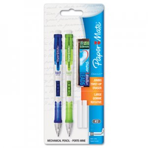 Paper Mate Clear Point Mechanical Pencil, 0.9 mm, HB (#2.5), Black Lead, Assorted Barrel Colors, 2/Pack PAP1759214