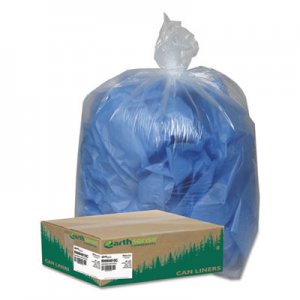 Earthsense Commercial Linear Low Density Clear Recycled Can Liners, 45 gal, 1.5 mil, 40" x 46", Clear, 100/Carton