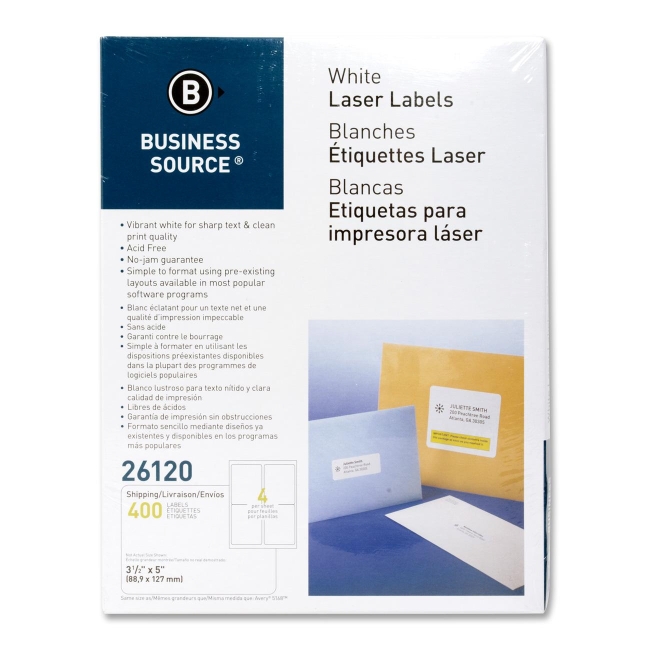 Business Source Mailing Laser Label 26120