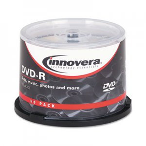 Innovera DVD-R Discs, 4.7GB, 16x, Spindle, Silver, 50/Pack IVR46850