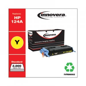 Innovera Remanufactured Yellow Toner, Replacement for HP 124A (Q6002A), 2,000 Page-Yield IVR86002