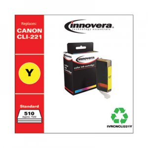 Innovera Remanufactured Yellow Ink, Replacement for Canon CLI-221Y (2949B001), 510 Page-Yield IVRCNCLI221Y