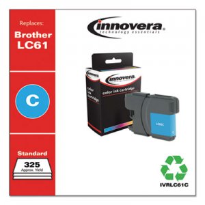 Innovera Remanufactured Cyan Ink, Replacement for Brother LC61C, 750 Page-Yield IVRLC61C
