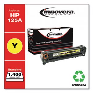 Innovera Remanufactured Yellow Toner, Replacement for HP 125A (CB542A), 1,400 Page-Yield IVRB542A