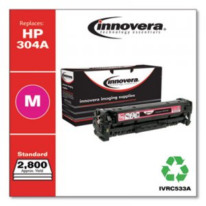 Innovera Remanufactured Magenta Toner, Replacement for HP 304A (CC533A), 2,800 Page-Yield IVRC533A