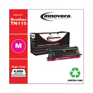 Innovera Remanufactured Magenta High-Yield Toner, Replacement for Brother TN115M, 4,000 Page-Yield IVRTN115M