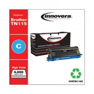 Innovera Remanufactured Cyan High-Yield Toner, Replacement for Brother TN115C, 4,000 Page-Yield IVRTN115C