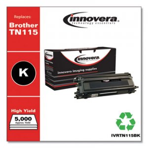 Innovera Remanufactured Black High-Yield Toner, Replacement for Brother TN115BK, 5,000 Page-Yield IVRTN115BK