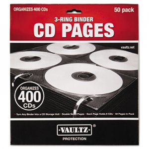 Vaultz Two-Sided CD Refill Pages for Three-Ring Binder, 50/Pack IDEVZ01415 VZ01415