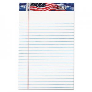TOPS American Pride Writing Pad, Narrow, 5 x 8, White, 50 Sheets, Dozen TOP75101 75101