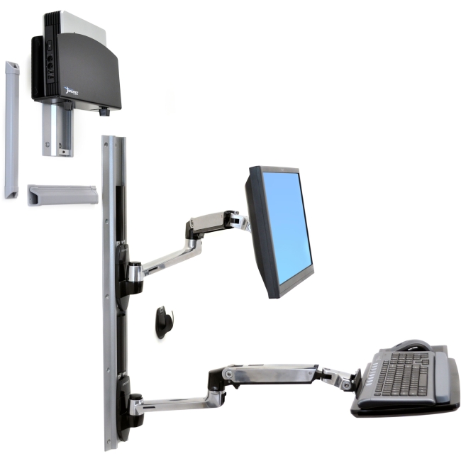 Ergotron LX Wall Mount System with Small CPU Holder 45-253-026