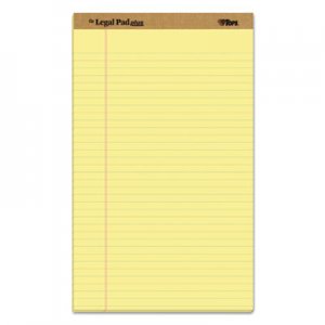 TOPS "The Legal Pad" Ruled Pads, Legal/Wide, 8 1/2 x 14, Canary, 50 Sheets, Dozen TOP71572 71572