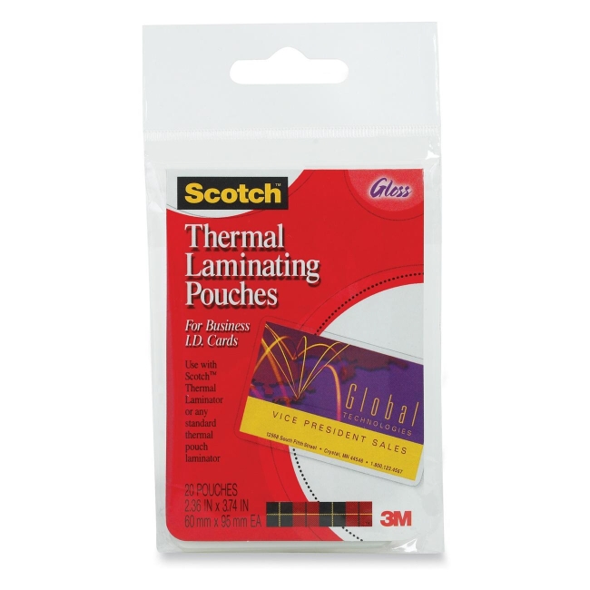 Scotch Business Card Size Thermal Laminating Pouch TP585120