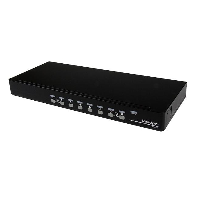 StarTech.com 8 Port 1U Rack Mount USB KVM Switch Kit with OSD and Cables SV831DUSBUK