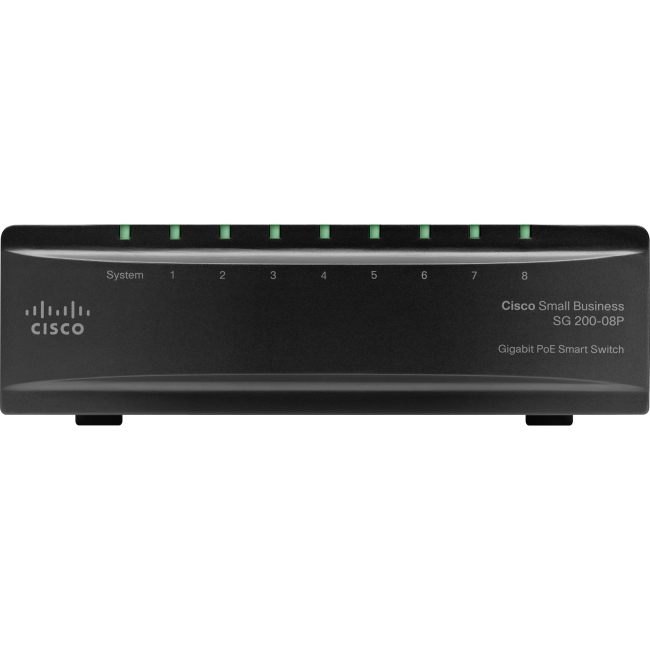 Cisco Gigabit PoE Smart Switch SLM2008PT-NA SG200-08P
