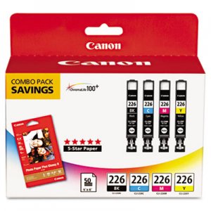 Canon ChromaLife100+ Ink/Paper Combo, Black/Cyan/Magenta/Yellow CNM4546B007 4546B007