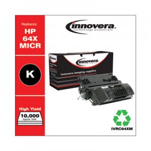 Innovera Remanufactured Black High-Yield MICR Toner, Replacement for HP 64XM (CC364XM), 24,000 Page-Yield IVRC64XM