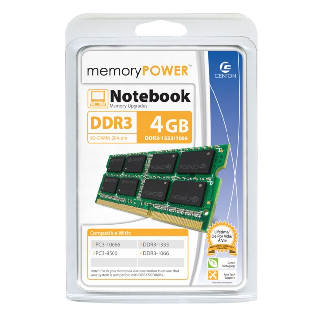 Centon 4GB DDR3 SDRAM Memory Module R1333SO4096