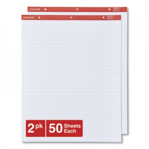 Universal Recycled Easel Pads, Quadrille Rule, 27 x 34, White, 50 Sheet 2/Ctn UNV35602