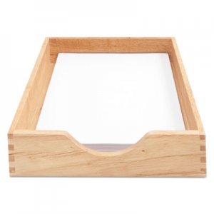 Carver Hardwood Stackable Desk Trays, 1 Section, Letter Size Files, 10.25" x 12.5" x 2.5", Oak CVR07211