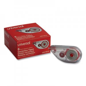 Universal Side-Application Correction Tape, 1/5" x 393", 6/Pack UNV75610