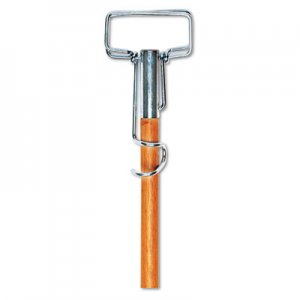 Boardwalk Spring Grip Metal Head Mop Handle for Most Mop Heads, 60" Wood Handle BWK609